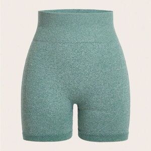 Blue Marled Scrunch Gym Shorts